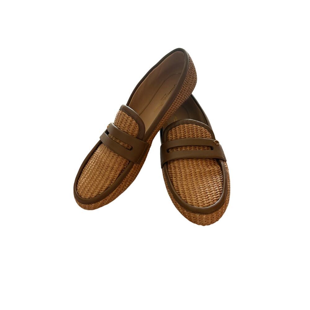 Giovanni Rossi Marbella raffia penny beige woven loafer size 8/38 - Picture 8 of 16